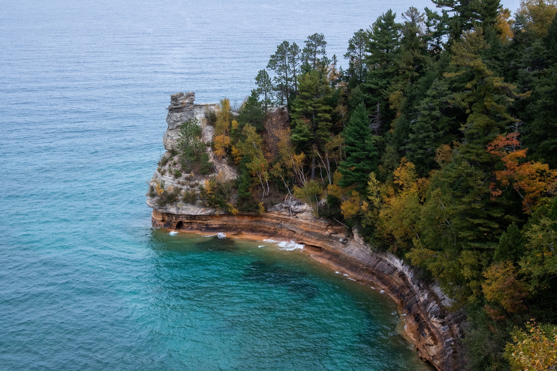 Miners Castle on the Pictured Rocks shore of Lake Superior, Michigan